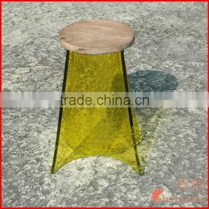 Acrylic and Wood Bar Stool thumbnail-1