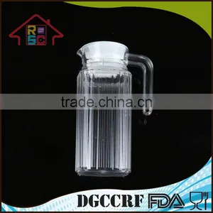 Plastic Jug With Lid For Water Juice Pouring, Plastic Pitcher With Strip Design thumbnail-4