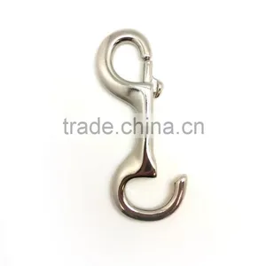 4-3/4" Solid Brass Hook in Nickel Plate, Solid Brass Swivel Eye Metal Snap Hook thumbnail-1