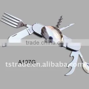 2014 Picnic Pocket Stainless Steel Multi Outdoor Barbecue Tool Set Tableware( A107G) thumbnail-1