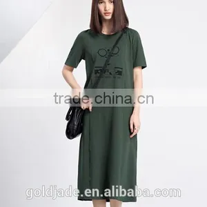 Robot Pattern Printing Casual Wear Womens Stylish Maxi Dress Summer Dress Evening Dress Long Maxi Dresses thumbnail-3
