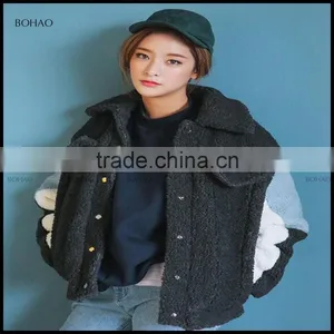 Quality Fashion Style New Winter Women Coat Clothes Whole Skin Rabbit Fur Apparel Lamb Fur Collar Coat Jackets thumbnail-1