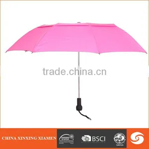 Rubber Handle Promotional High Quality Double Layer 2 Fold Umbrella thumbnail-2