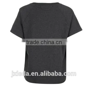 Terry Plain Short Sleeves Sweatshirt T-shirt Ladies Wholesale thumbnail-2