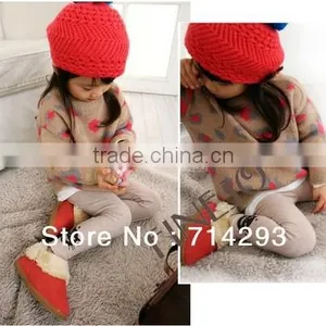 New Cotton Cute Baby's Girl's Leggings Little Cat Ankle-length Pants Leggings Light Coffee Plus Size 13758 thumbnail-1