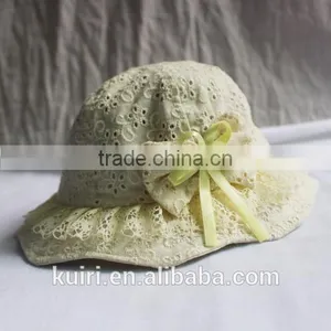 Baby Lace Little Girls Princess Lace Hollow Out Bowknot Kids Sunhat thumbnail-2
