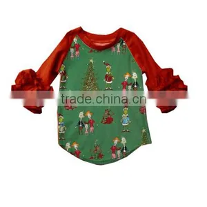 Wholesale Christmas Girl and Boy Icing Raglan Ruffle Raglan Shirt Top thumbnail-1
