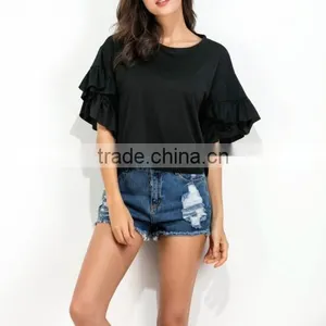 Wholesale New Model Cotton Women Short Sleeve T-Shirts thumbnail-1