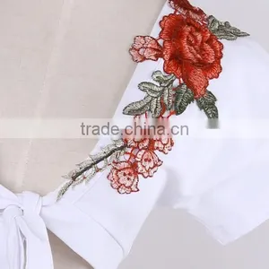 2017 Latest Fashion Top Design Crop Top Short Sleeve Nightclub Top thumbnail-4