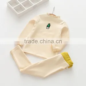 100% Cotton High Quality Solid Color Autumn Embroidery Girls Clothing Sets thumbnail-6