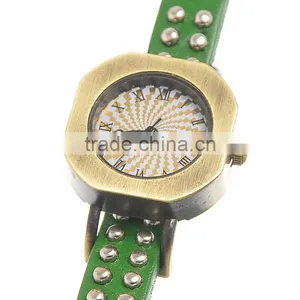 Women Retro Strap Leatherette Wrist Adjustable Watch Green Easy Read 24cm(9 4/8") Long,1 Pc,Jewelry thumbnail-1
