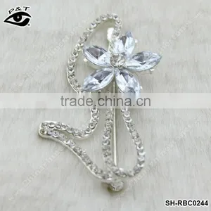 Rhinestone Brooch For Wedding Invitation Crystal Flower Shape Brooch Pins thumbnail-1