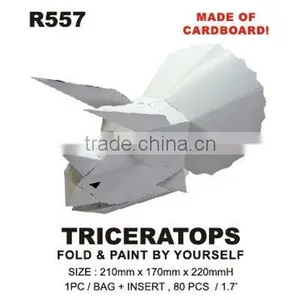 3D CARDBOARD CRAFT(R557)TRICERATOPS thumbnail-1