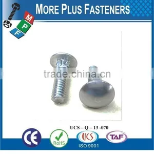 Made in Taiwan Hex Socket Countersunk Head Machine Screw Mushroom Head Ribbed Neck Machine Screw Square Head Machine Screw thumbnail-2