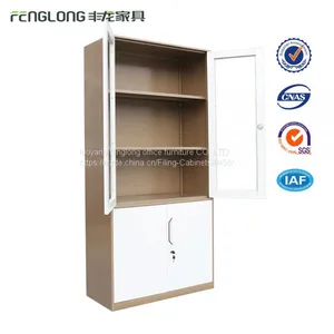 4 Door Metal Storage Cabinet Glass Filing Cabinet High White for Sale thumbnail-4