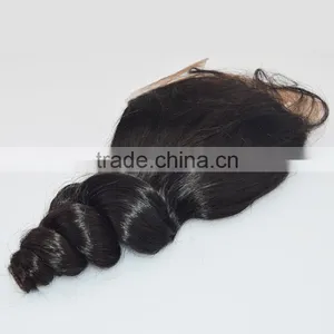 7A Full Lace Frontal Brazilian Virgin Hair Loose Wave 13X4 Brazilian Hair Closure Lace Frontal With Bleached Knots thumbnail-2