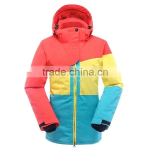 Orange Women Waterproof Quilted European Ski Jacket Wholesale thumbnail-4