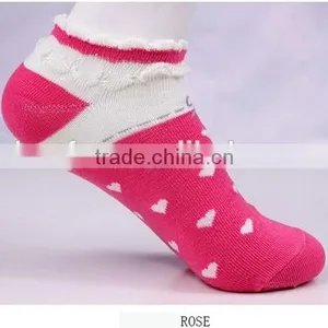 100%cotton Pretty Lace Love Heart Pattern Women Socks thumbnail-4