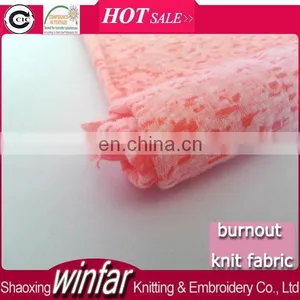 Winfar Textile Hot Sale Burnout Knit Dyed CVC Polyester Cotton Fabric thumbnail-1