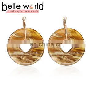 High Quality New Design Acetie Acid Jewelry Women's Acrylic Acetate Drop Circle Earrings thumbnail-1