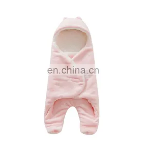 Winter Baby Coral Fleece Warm Blanket Newborns Swaddle Wrap thumbnail-4