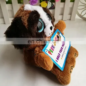 China Factory Manufacture TY Big Eyes Plush Toy Dogs Phone Holder thumbnail-3
