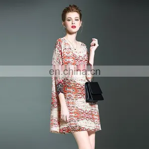 Prints Floral Fashion China Dress for Women Summer Pleats Issey Design thumbnail-4