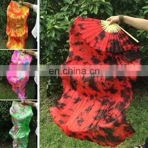 P-9074 New Arrival Dyed 100% Real Silk Long Belly Dance Fan Veil With Size 1.8m and 1.5m thumbnail-2