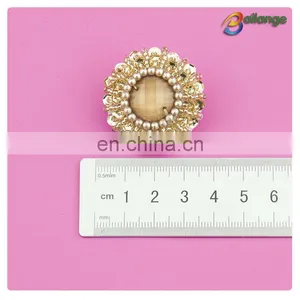 Handmade Accessories Bailange Wholesale Beaded Decorative 1 Hole Oval Silver Buttons thumbnail-2