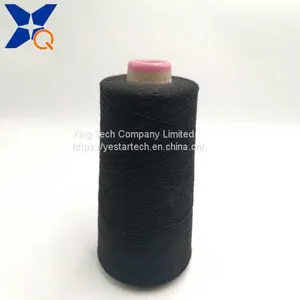 Ne16/1ply 30% Carbon Inside Nylon Staple Fiber Blended With 70% Black Polyester Staple Fiber for Pure Black Touch Screen Gloves-XT11114 thumbnail-5