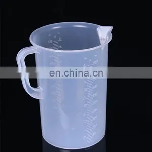 Laboratory Plastic Measuring Cup Handle Graduated Transparent Beaker thumbnail-2