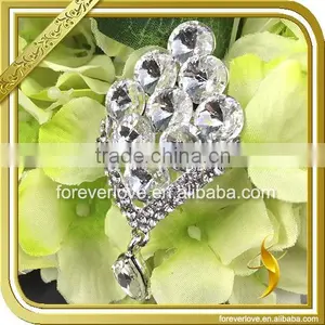 Fashion Cystal Wedding Brooch Cheap Large Rhinestone Brooches for Cakes FB-076 thumbnail-1