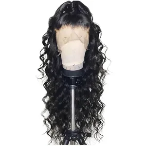 20'' Natural Color 100% Water Wave Brazilian Human Hair Wigs Lace Front Transparentlace thumbnail-1
