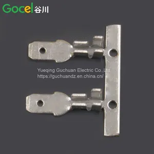 DJ610B-4.8*0.5 Inserts Horizontal Feed Horizontal Belt Brass Tinned Terminal Plate Mounting Connector thumbnail-4