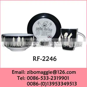2016 Hot Sale China Manufactured 3pcs Ceramic Children Breakfast Set Dinner Set With Good Quality thumbnail-4