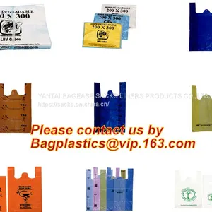 PBAT PLA Cornstarch Grocery Shopping Bag Vest Carrier, Singlet Handle Handy Killeen Bags Sacks Packaging Produce Roll thumbnail-2