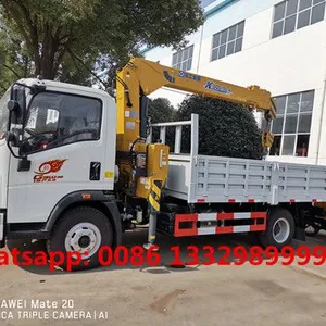 Customized SINO TRUK HOWO 4*2 4T 116hp Diesel Cargo Truck With Crane for Sale, thumbnail-1