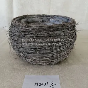 White Painted Grass Basket thumbnail-2
