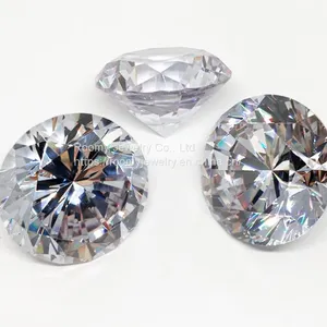 Loose Gemstone Big Size White Round cz Stone Cubic Zirconia 3A Loose CZ for Jewelry Making thumbnail-2