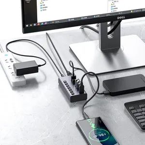 7 Port 5Gbps Rate 36W Powered USB 3.0 Hub (ABS) thumbnail-2