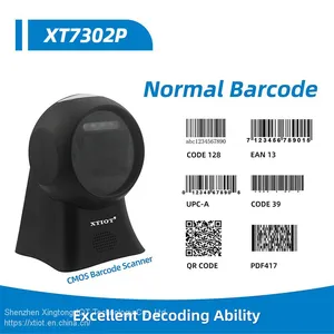 XT7302P Code 39 Desktop Barcode Scanner Automatic Scanner 2D Omnidirection Barcode Omnidirectional 1D 2D Bar Code Reader thumbnail-1