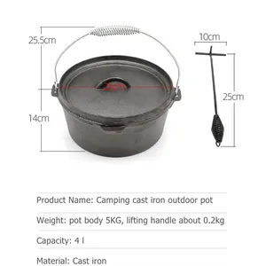 Camp Chef Classic 12 Dutch Oven - Cast Iron Dutch Oven Pot With Lid for Indoor & Outdoor Cooking - 12