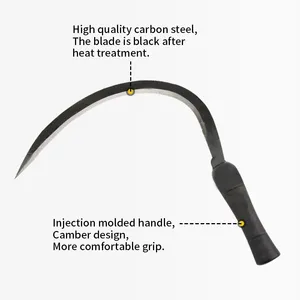 Sharp Carbon Steel Agricultural Sickle for Rice Wheat Grass Cutting and Field Harvesting Work thumbnail-4