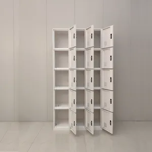 White 15 Doors Steel Gym Locker Customized Office School Metal Cabinet With Combination Lock thumbnail-2