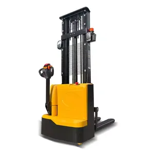 Best-Selling 1Ton 1500kg 3m Narrow Electric Counterbalanced Motor Aisle Stacker Walkie Stacker for Restaurant Forklifts thumbnail-2