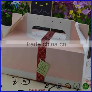 Wedding Favor Box Pink Paper Xmas Party Gifts Candy Cake Cookies Box With Handle thumbnail-2