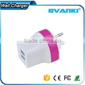2016 Hot New Arrivals Top Quality CE Approved Wholesale EU/US/UK/AU Plug 5V 2.1A Dual USB Travel Wall Charger With High Quality thumbnail-3