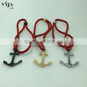 Fashion Jewelry High Quality Handmade Wrap Bracelet 316l Stainless Steel Bracelet Popular Men Anchor Bracelet thumbnail-3