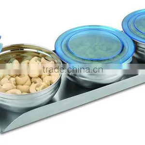 STAINLESS STEEL AIRTIGHT STORAGE BOWLS SET thumbnail-1