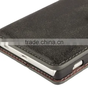 PU Leather With Magnet Stand Case Vintage Retro Dull Polish Folio Flip Holder Cover for Sony Xperia Z5 thumbnail-6